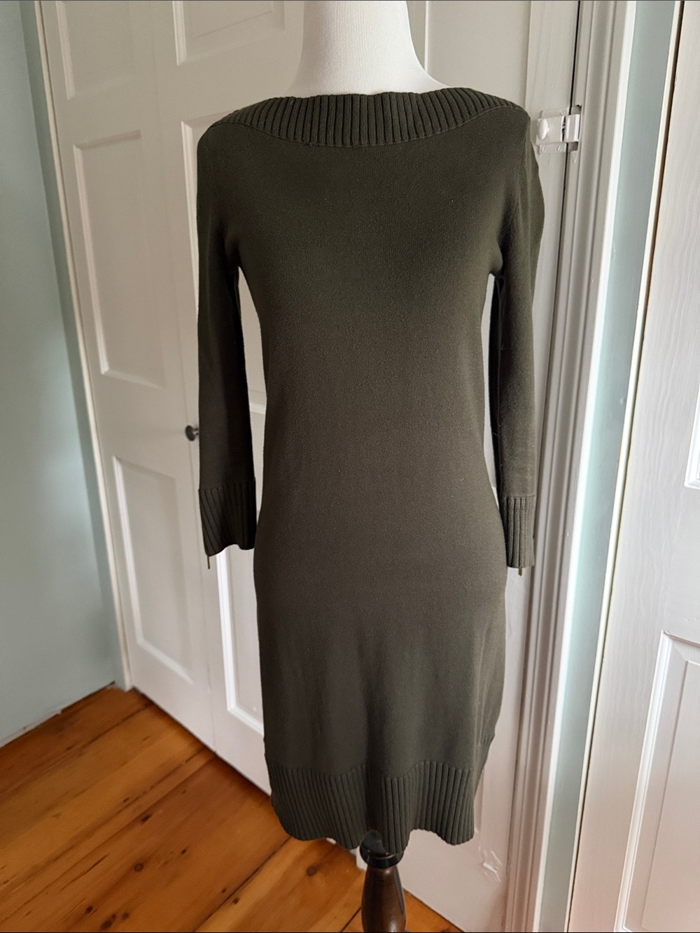 Michael Kors Olive Green Knit Sweater Dress